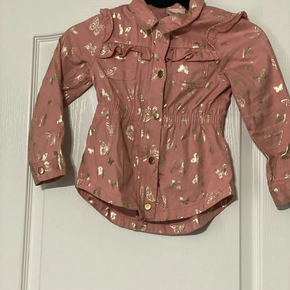 Little Lass Pink And Gold Little Girls Jacket Size 6
